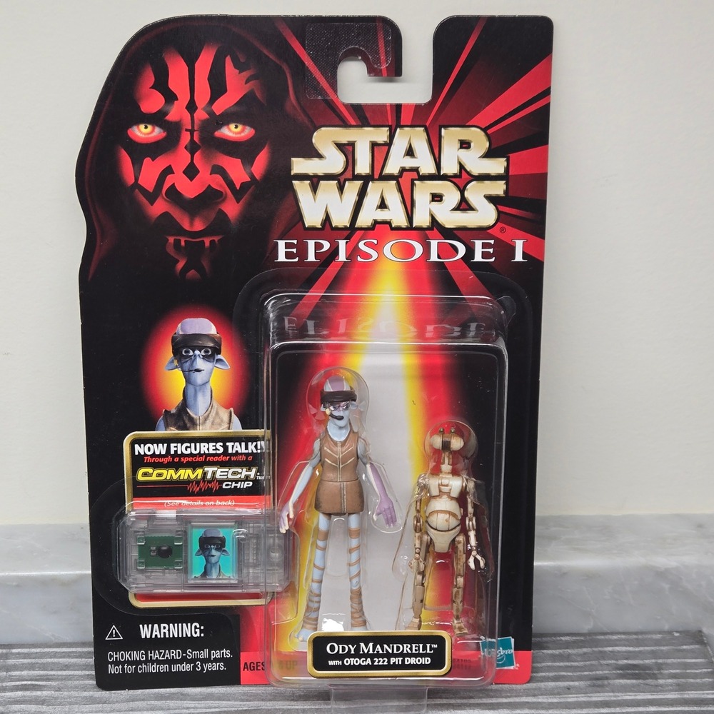 1998 Star Wars Episode I Ody Mandrell with‎ Otoga 222 Pit Droid CommTech Figure